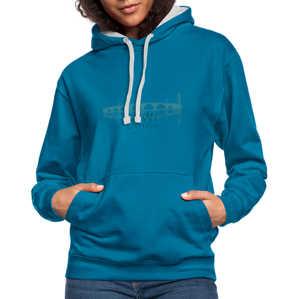 UNISEX HOODIE - ALTE BRÜCKE DAHÄM TRANSPARENT - Pfauenblau/Grau meliert