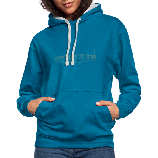UNISEX HOODIE - ALTE BRÜCKE DAHÄM TRANSPARENT - Pfauenblau/Grau meliert
