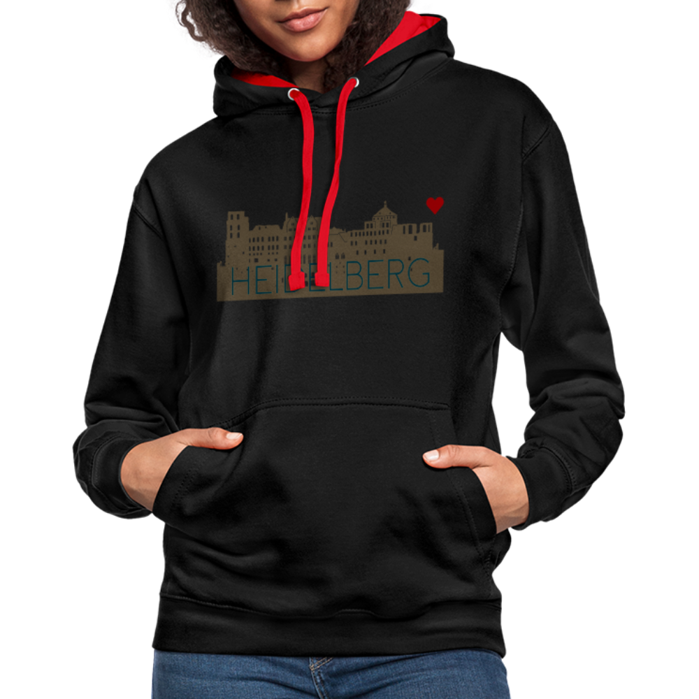 UNISEX HOODIE - HEIDELBERGER SCHLOSS DARK - Schwarz/Rot