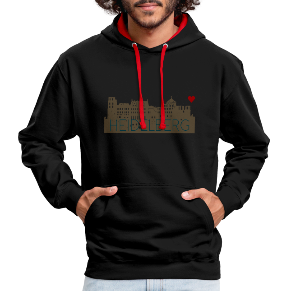 UNISEX HOODIE - HEIDELBERGER SCHLOSS DARK - Schwarz/Rot