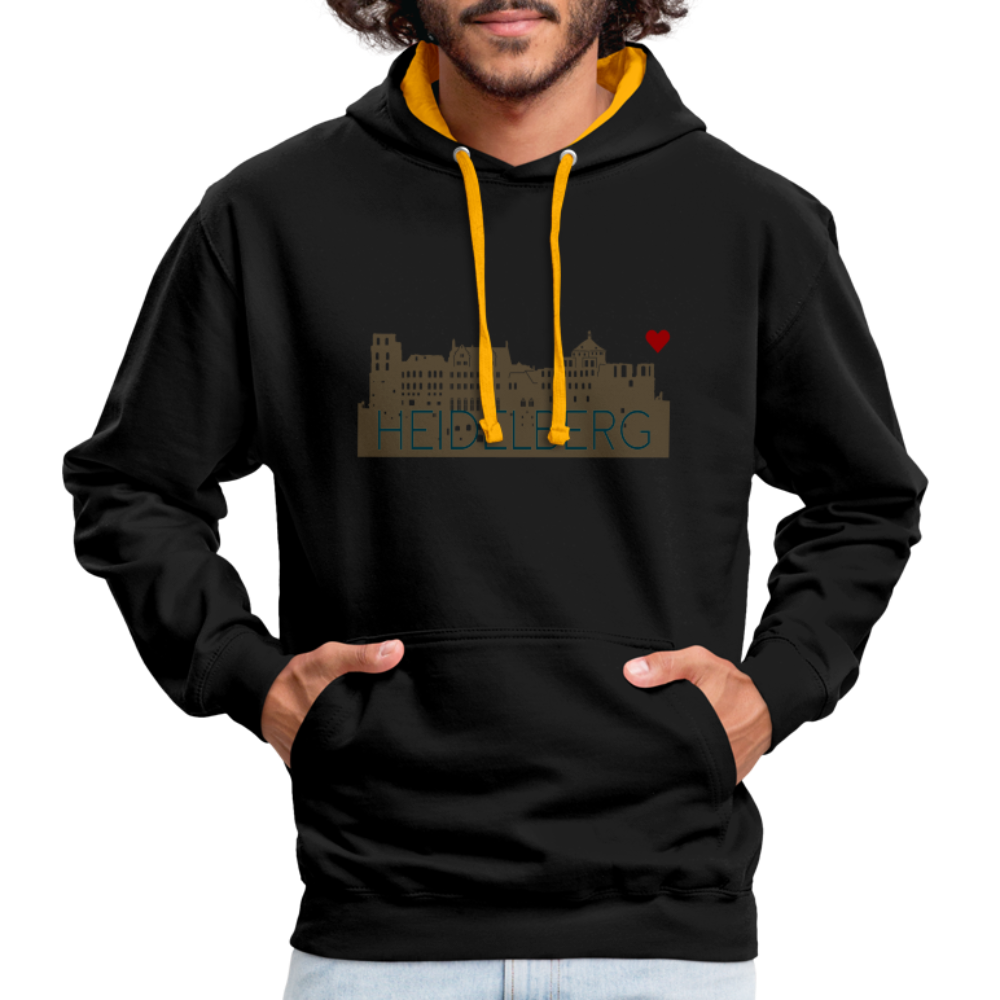 UNISEX HOODIE - HEIDELBERGER SCHLOSS DARK - Schwarz/Gold