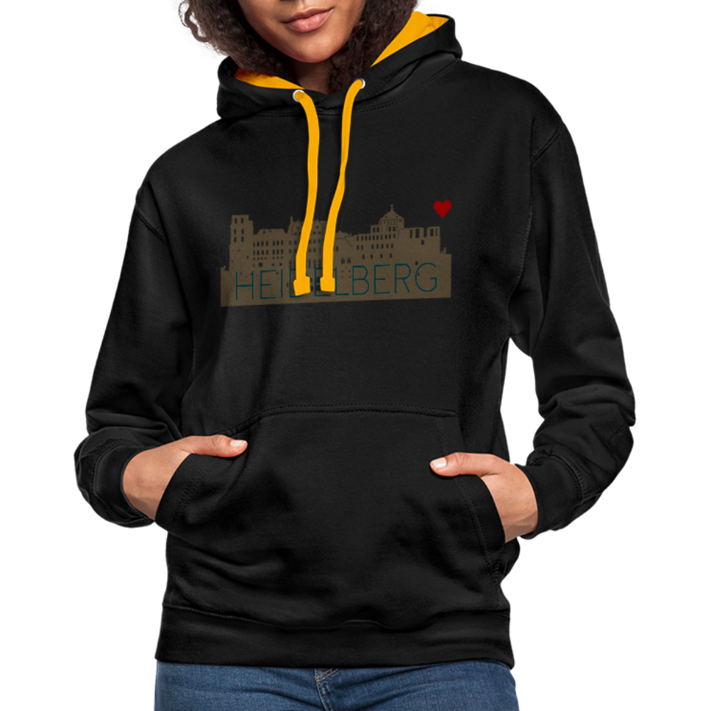 UNISEX HOODIE - HEIDELBERGER SCHLOSS DARK - Schwarz/Gold