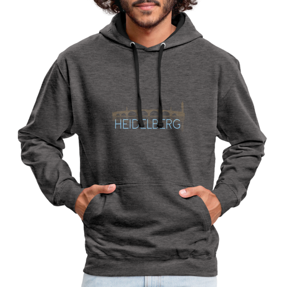UNISEX HOODIE  - ALTE BRÜCKE HEIDELBERG DARK - Anthrazit/Schwarz