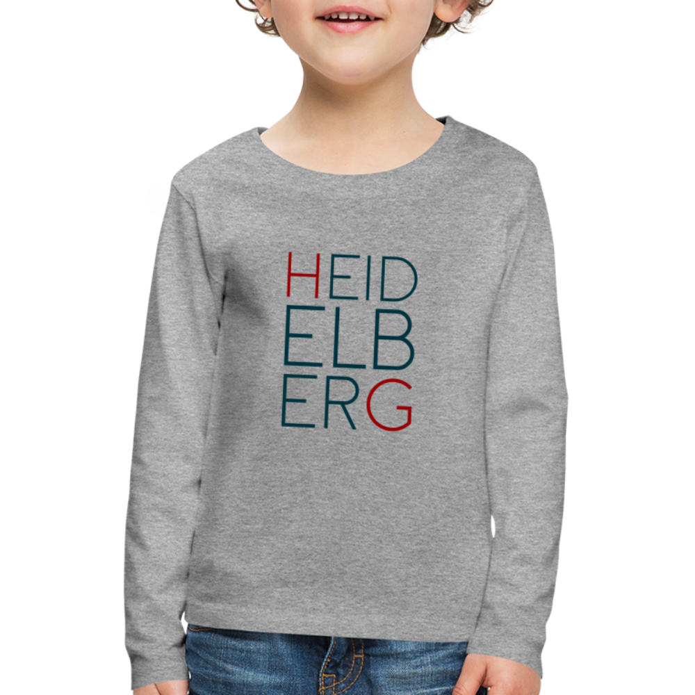 KINDER PREMIUM LANGARM-SHIRT - HEIDELBERG TRANSPARENT - Grau meliert