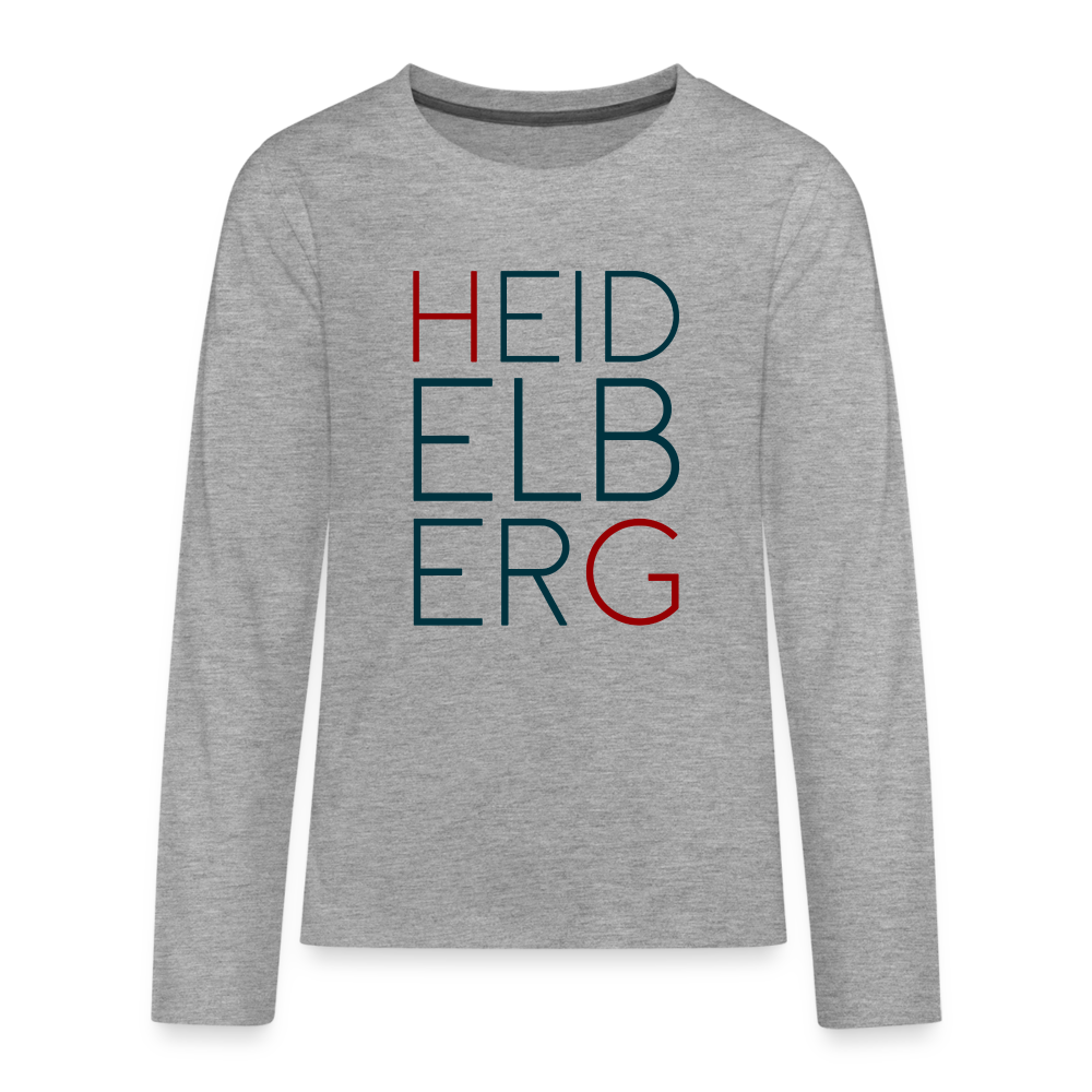 TEENAGER PREMIUM LANGARM-SHIRT - HEIDELBERG TRANSPARENT - Grau meliert