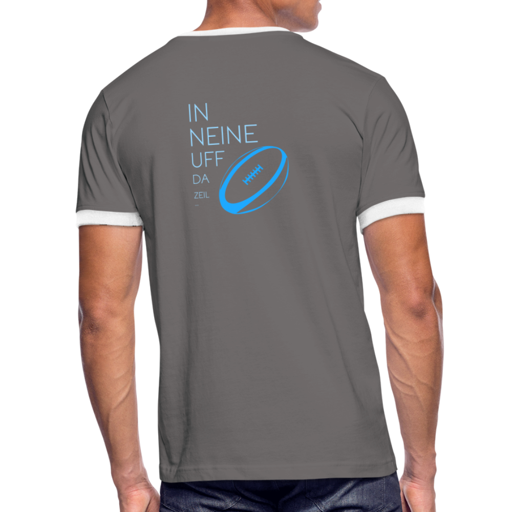 HERREN KONTRAST SHIRT - IN NEINE UFF DA ZEIL RUGBY DARK - Dunkelgrau/Weiß