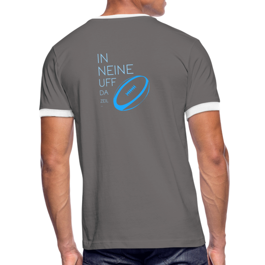 HERREN KONTRAST SHIRT - IN NEINE UFF DA ZEIL RUGBY DARK - Dunkelgrau/Weiß