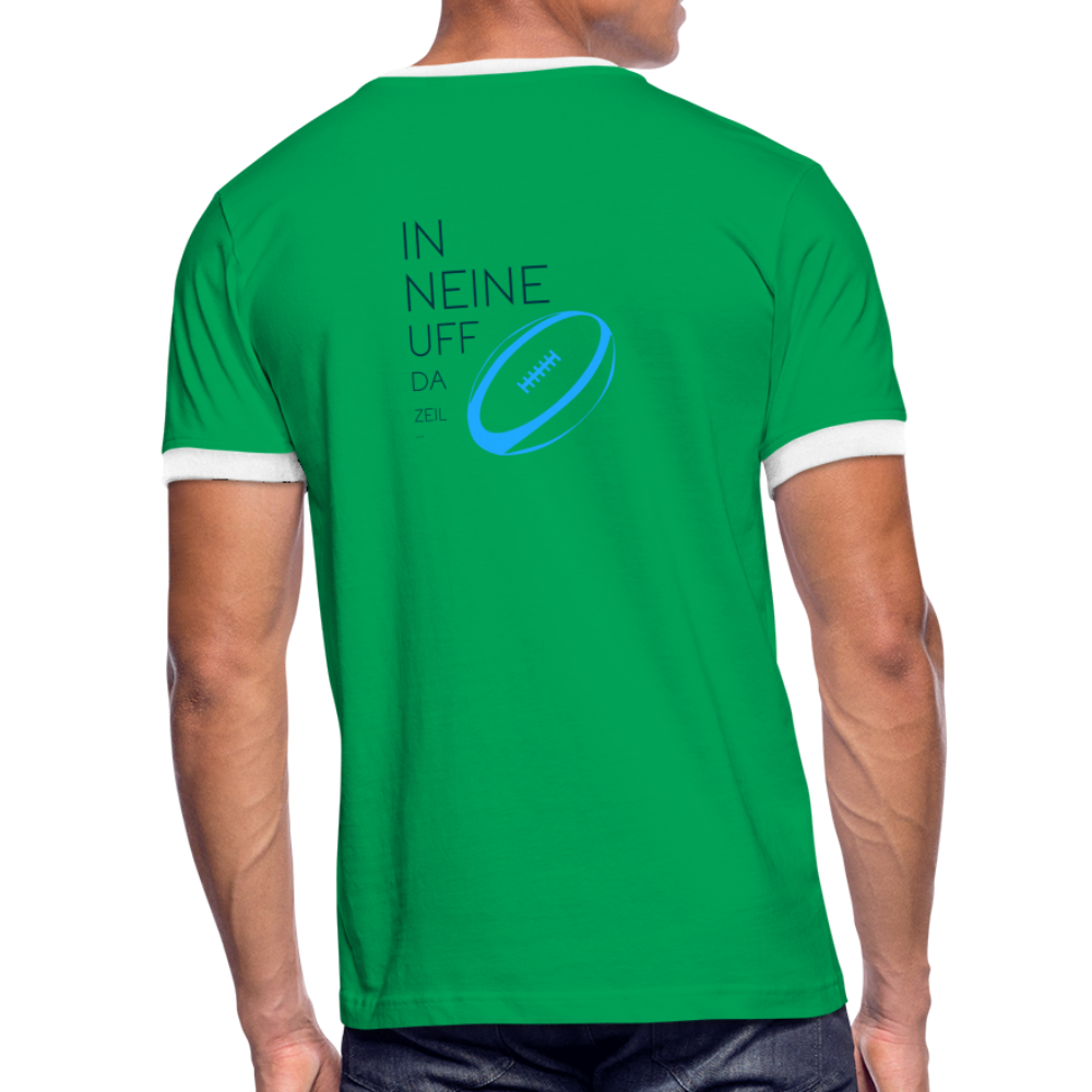 HERREN KONTRAST SHIRT - IN NEINE UFF DA ZEIL RUGBY TRANSPARENT - Kelly Green/Weiß