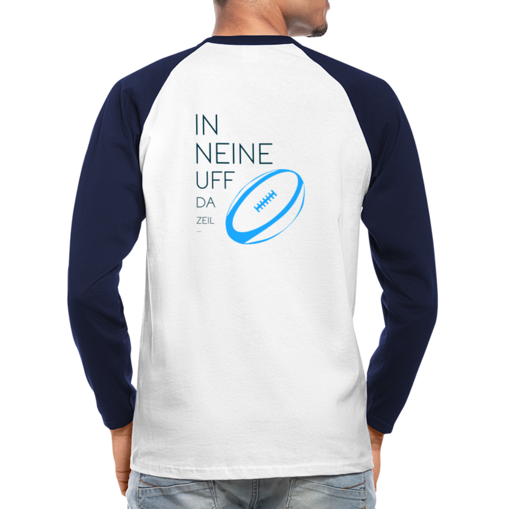 HERREN KONTRAST-LANGARM-SHIRT - IN NEINE UFF DA ZEIL RUGBY TRANSPARENT - Weiß/Navy