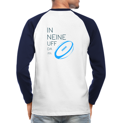 HERREN KONTRAST-LANGARM-SHIRT - IN NEINE UFF DA ZEIL RUGBY TRANSPARENT - Weiß/Navy