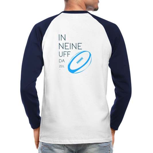 HERREN KONTRAST-LANGARM-SHIRT - IN NEINE UFF DA ZEIL RUGBY TRANSPARENT - Weiß/Navy